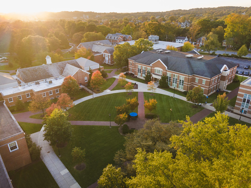 Arial shot of the Academic Quad