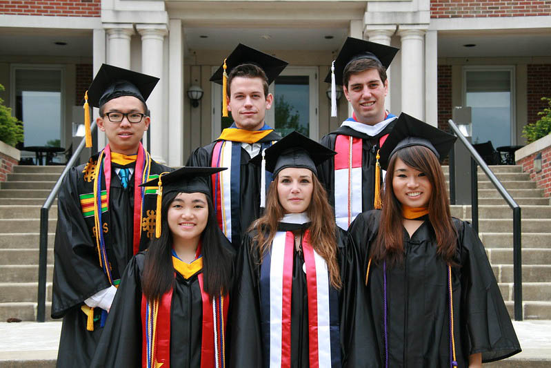 international students at graduation